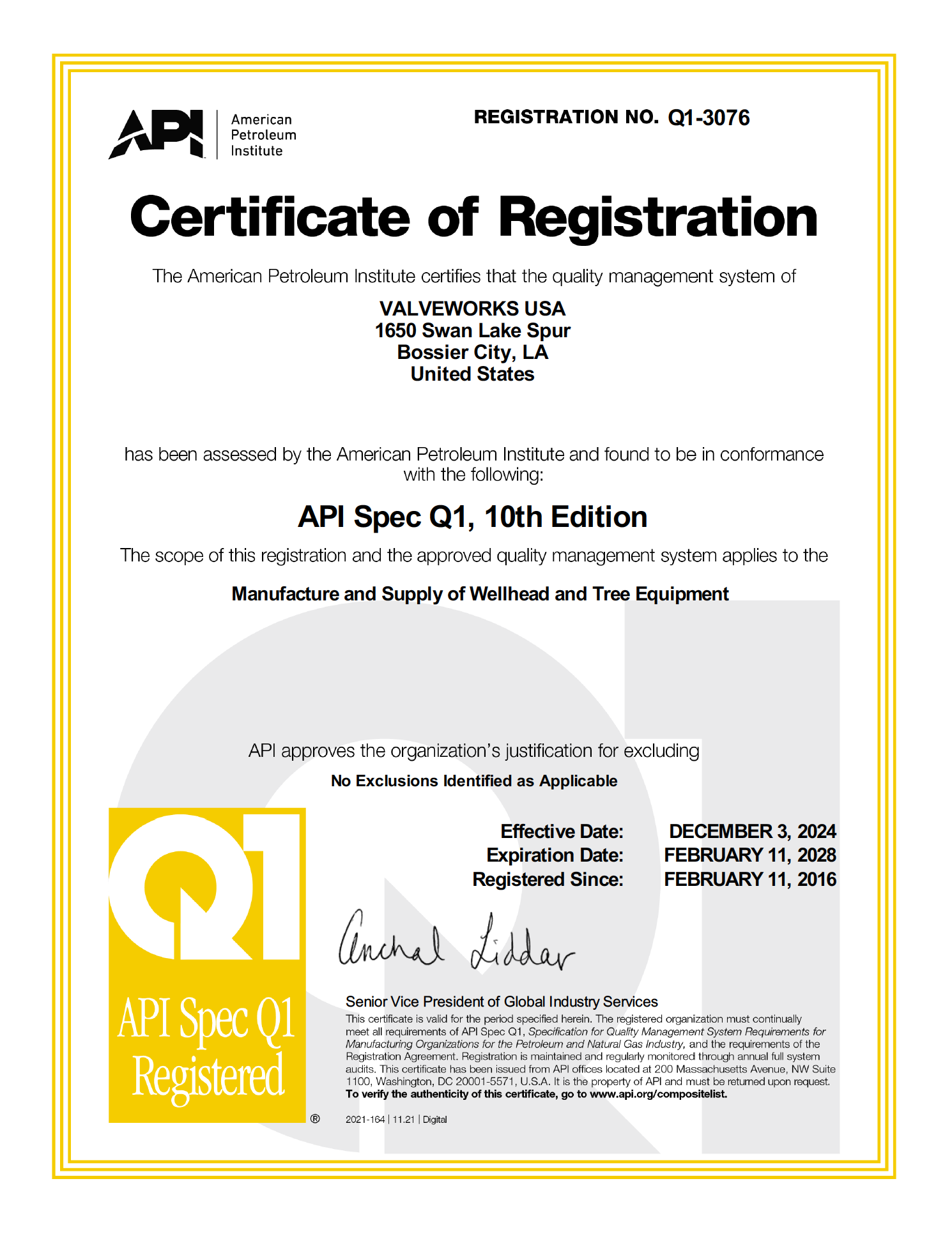 Certificate Q1-3076 API_Spec_Q1